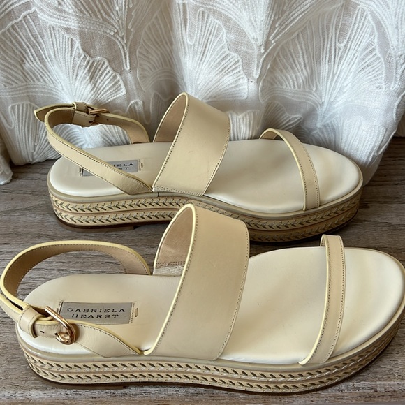 Gabriela Hearst Cream Leather Espadrilles 40 w/ 1.75” heel very good $1000 - Picture 9 of 14